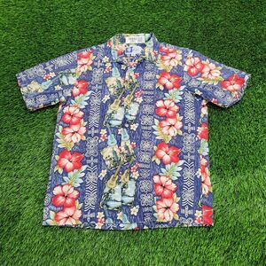 Vintage 90s RJC Hawaiian Button Shirt Medium 21x26 AOP USA